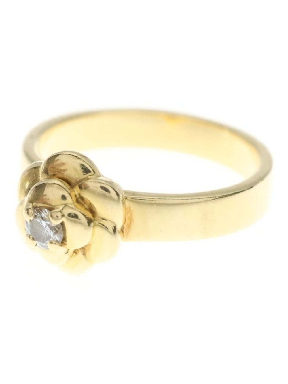 Chanel Camellia Diamond Ring Yellow Gold